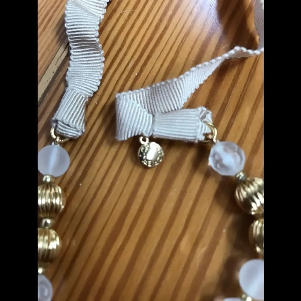 J Crew Beaded Ribbon Necklace